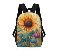 sinyumoney Sunflower Garden Art Print-4 School Backpack 3D Printed Children's 17inch Backpacks Bag Bookbag for Kids Boy Girl Book Bags Kids School Bag Travel Rucksacks