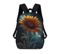 sinyumoney Sunflower Milky Way Galaxy Backpack 3D Printed Children's School Backpack for Kids High Capacity Travel Rucksacks Book Bags Kids School Bag Back Pack 17inch