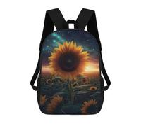 sinyumoney Sunflower Night Milky Way Backpack School Bag School Secondary High School College Backpack Travel for Boys/Girls/Teenagers 17inch