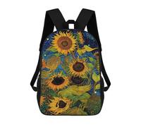 sinyumoney Sunflower Night Sky Art Print Backpacks 3D Printed 17inch Kids School Backpack Outdoor Casual Daypack Casual Travel Bags for Middle School Students