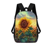 sinyumoney Sunflower Painting Petals School Backpack Lightweight Casual Daypack School Backpacks for Boys/Girls/Teenagers 17inch