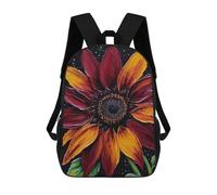 sinyumoney Sunflower Painting with Dark Background Backpacks Kids School Backpack School Bag 3D Printed Fashion School Bags for Boys Elementary And Middle School Students 17inch
