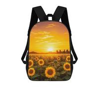 sinyumoney Sunflower Sunrise Trees Kids' Backpack 3D Printing School Bag Boys Cool Daypacks Casual Knapsack Fun Back Bag for Kids And Teenager 17inch