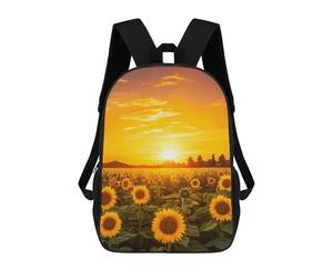 sinyumoney Sunflower Sunrise Trees Kids' Backpack 3D Printing School Bag Boys Cool Daypacks Casual Knapsack Fun Back Bag for Kids And Teenager 17inch
