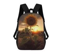 sinyumoney Sunflower Sunset Clouds Kids School Backpack School Bag 3D Printed School Bag for Boys Elementary And Middle School Students 17inch