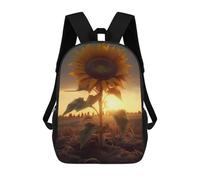sinyumoney Sunflower Sunset Ground Rucksack Water Resistant School Bag Business Backpack for Men, Women & Teenage Boys 17inch