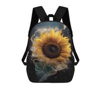 sinyumoney Sunflower Water Droplets Backpack, Children's Backpack, Student School Bag Bookbag Rucksack, 3D Printed School Bag for Boys Girls 17inch