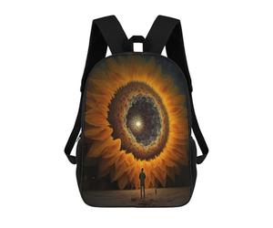 sinyumoney Sunflower's Whisper Kids Backpack Girls 3D School Bags, Children's Rucksack Toddler Schoolbag,Casual Daypacks Fashion Bookbag Bag 17inch