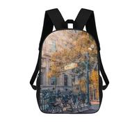 sinyumoney Sunlight In Paris School Bag Bookbag 3D Printed Children's Backpacks for Kids Boy Girl Book Bags Kids School Bag Travel Rucksacks 17inch