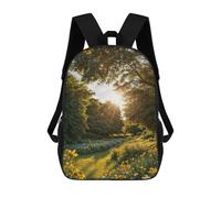 sinyumoney Sunlit Meadow in Bloom Backpack 3D Printed Children's School Backpack Kids Travel Backpacks High Capacity Book Bags Children's Backpack Rucksack 17inch