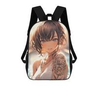 sinyumoney Sunny Anime Tattoo Girl Backpack School Bag Rucksack Casual Daypacks School Work Travel Bag for Teenage Girls Boys Women Men 17inch