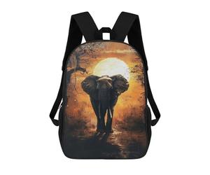 sinyumoney Sunrise Elephant Majesty School Bags Large Water Resistant Laptop Backpack for Campus Outdoor Travel Sports 17inch