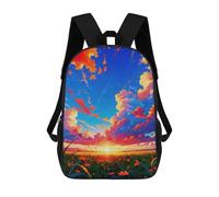 sinyumoney Sunset Anime Backpacks Kids 17inch School Backpack School Bag 3D Printed School Bag for Boys Elementary And Middle School Students