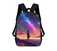 sinyumoney Sunset Anime Girl Sky School Backpack Work Laptop Backpack Rucksack Bag for Teenage Girls Boys Women Men 17inch