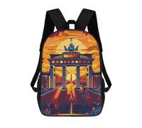 sinyumoney Sunset at The Berlin Gate School Backpack for Girls Backpack Water Repellent Casual Daypack Lightweight Rucksack Boy Girl School Backpack 17inch