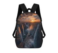sinyumoney Sunset at Victoria Falls Backpacks Kids School Backpack School Bag 3D Printed School Bag for Boys Elementary And Middle School Students 17inch