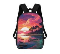 sinyumoney Sunset Beach Reflections Children's Backpacks School Backpack 3D Printed for Kids Travel Rucksacks Book Bags Kids 17inch School Bag