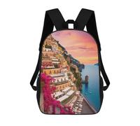 sinyumoney Sunset Cliffside Paradise Fashion Student School Backpack Suitable for Boys Girls Kids Casual Outdoor Travel Essential Daypack 17inch