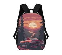 sinyumoney Sunset Drive 3D Printed Children's School Backpack for Kids High Capacity Travel Rucksacks Book Bags Kids School Bag Back Pack 17inch