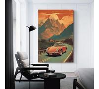 sinyumoney Sunset Drive Adventure Canvas Wall Art Wall Decor Painting Poster for Office Home Wall Decor Colorful Modern Artwork Stretched Easy to Hang 20x30inch(50x75cm)