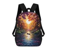 sinyumoney Sunset Forest Pathway School Backpack Daypacks Business Backpack Water Resistant Bookbag for School/Work/Travel 17inch