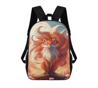 sinyumoney Sunset Fox 3D Printed 17 Inch School Backpack Casual Children's Backpacks 3D Printed for Boys Elementary And Middle