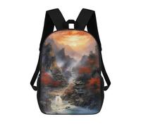 sinyumoney Sunset in Japanese Backpack School Bag Travel College Rucksack Backpacks for Boys/Girls/Teenagers 17inch