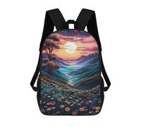 sinyumoney Sunset Mountain Valley Rucksack Lightweight Schoolbag Dayback Bookbag College for Girl, Teen Girls 17inch