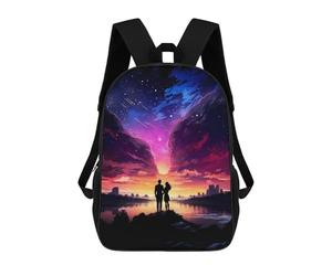 sinyumoney Sunset Nebula Lovers Backpacks Kids School Backpack Fashion School Bag 3D Printed School Bag for Boys Elementary And Middle School Students 17inch