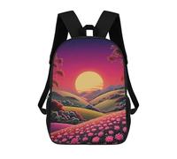 sinyumoney Sunset Over Rolling Hills 17inch School Bag 3D Printed Children's School Backpack Casual Fashion Travel Backpacks for Kids School Students