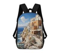 sinyumoney Sunset Over Santorini School Backpack for Girls Backpack Water Repellent Casual Daypack Lightweight Rucksack Boy Girl School Backpack 17inch