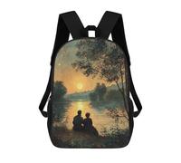 sinyumoney Sunset Romance by The River Children's Backpacks School Backpack 3D Printed for Kids Travel Rucksacks Book Bags Kids 17inch School Bag