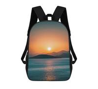 sinyumoney Sunset Serenity Seas Backpack School Bag Backpack For Girls Boys Backpacks Large Capacity Kids Backpack Lightweight School Bags For Kids Students 17inch