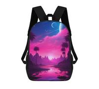 sinyumoney Sunset Synthwave Reverie Children's Backpacks Kids Fun School Bag Boys Backpack Travel Bag Student Schoolbag Book Stationery Bag Chool Bags 17inch