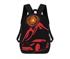sinyumoney Super Red Car 3D Printed 17inch School Bag Children's School Backpack Travel Backpacks Casual Fashion Bag for Kids School Students