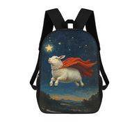 sinyumoney Super Sheep Flying 3D Printed 17inch School Bag Children's School Backpack Travel Backpacks Casual Fashion Bag for Kids School Students