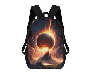 sinyumoney Super Sun Eclipse Backpack 3D Printed Kids School Backpack High Capacity Travel Backpacks Book Bags Kids Backpack 17inch