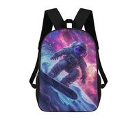 sinyumoney Surfing Astronaut Backpack 3D Printed Children's School Backpack for Kids High Capacity Travel Rucksacks Book Bags Kids School Bag Back Pack 17inch