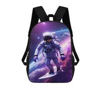 sinyumoney Surfing Astronaut Space School Backpack Lightweight Casual Daypack School Backpacks for Boys/Girls/Teenagers 17inch