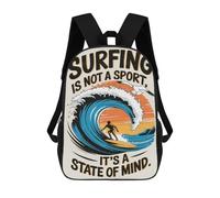 sinyumoney Surfing Is A State of Mind School Backpack Lightweight Schoolbag Dayback Bookbag College for Men, Women & Teenage Boys 17inch