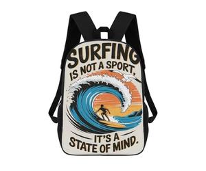 sinyumoney Surfing Is A State of Mind School Backpack Lightweight Schoolbag Dayback Bookbag College for Men, Women & Teenage Boys 17inch