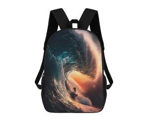 sinyumoney Surfing The Waves Rucksack Large Lightweight Casual Backpack for Campus Outdoor Travel Sports 17inch