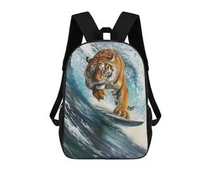 sinyumoney Surfing Tiger Surfer Wave Backpack School Bag Lightweight Airport College Students Back Pack for Teenage Girls Boys Women Men 17inch