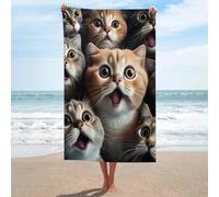 sinyumoney Surprised Cats Compilation-1 Towel 1pc Quick-Dry Absorbent Lightweight Beach Towel for Spa Gym Hotel & Everyday Bathroom 130cm*80cm