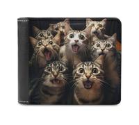 sinyumoney Surprised Cats Compilation-2 3D Print Clutch Purse Credit Card Slots Banknote Compartments Slim Elegant Wallets for Boys Girls 11.7cm*9.5cm