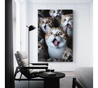 sinyumoney Surprised Cats Compilation-3 Poster Decorative Canvas Posters Wall Art Room Decor Modern Aesthetic Poster Supplies Home Decoration 16x24inch(40x60cm)