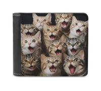 sinyumoney Surprised Cats Compilation-4 3D Print Wallet Safe Protection Card Banknote Compartments Fashion Slim Leather Wallet for Boys Girls 11.7cm*9.5cm