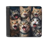 sinyumoney Surprised Cats Compilation -6 3D Print Men's Wallet Credit Card Holder RFID Blocking Stylish Slots Note Section Purse for Boys Girls 11.7cm*9.5cm