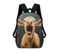 sinyumoney Surprised Cow Painting Backpacks, Kids Backpack Student School Bag 3D Printed Travel Backpacks Fashion Accessory Backpack Children Waterproof School Bags 17inch