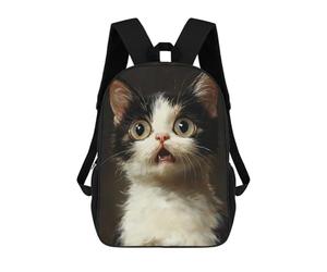 sinyumoney Surprised Kitten Portrait Backpack School Bag Water Resistant Travel Backpack Computer Bag for Girls Boys Teenage 17inch
